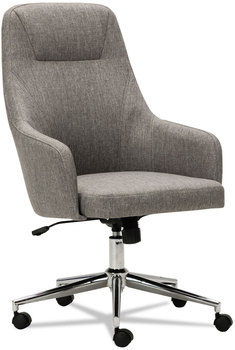 Alera® Captain Series High-Back Chair Supports Up to 275 lb, 17.1" 20.1" Seat Height, Gray Tweed Seat/Back, Chrome Base