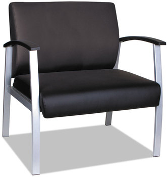 Alera® metaLounge Series Bariatric Guest Chair 30.51" x 26.96" 33.46", Black Seat, Back, Silver Base