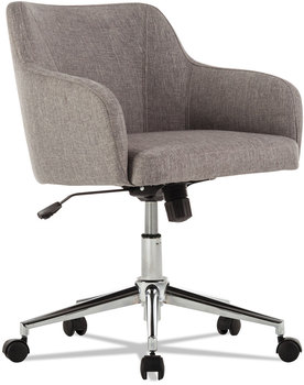 Alera® Captain Series Mid-Back Chair Supports Up to 275 lb, 17.5" 20.5" Seat Height, Gray Tweed Seat/Back, Chrome Base