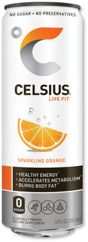 Celsius® Live Fit Fitness Drink. 12 oz. Sparkling Orange. 12 cans/carton.