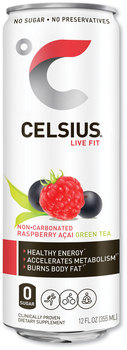Celsius® Live Fit Fitness Drink. 12 oz. Raspberry Acai Green Tea. 12 cans/carton.