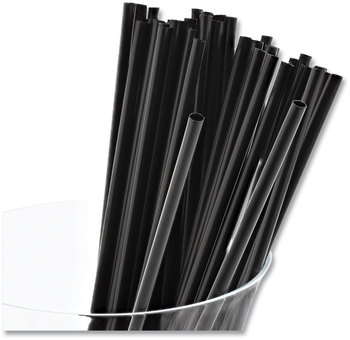 Sip/Stirrer Straws. 7.5 in. Black. 10,000/Case