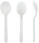 A Picture of product ACR-P4505FW Heavyweight Wrapped Polypropylene Soup Spoons. White. 1000/case.