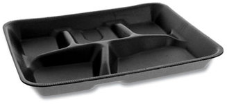 Foam School Trays, 5-Compartment, 8.25 x 10.25 x 1, Black, 500/Carton -  mastersupplyonline