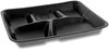 A Picture of product PCT-YTHB0500SGBX Pactiv Evergreen Lightweight 5-Compartment Foam School Lunch Trays. 8.25 X 10.25 X 1 in. Black. 500/carton.