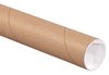 A Picture of product MSC-P2518K Kraft Mailing Tubes with Caps. 2.5 X 18 in. 34/case.