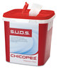 A Picture of product CHI-0727 Chicopee S.U.D.S Bucket with Lid, 7.5 x 7.5 x 8, Red/White, 6/Carton