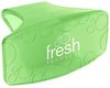 A Picture of product FRP-EBCF012I072M02 Fresh Products Eco Bowl Clip Deodorizer. 4 X 2 X 2 in. Green. Cucumber Melon scent. 12 Clips/Box, 72 Clips/Case