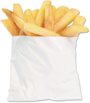 BROWN PAPER BAG FOR FRENCH FRIES 3/4LB DOUBLE WHITE INTERIOR 3,5