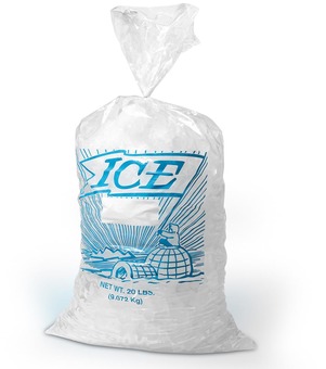 Printed Metallocene Ice Bag, 20 lb., 13.5" x 28", 1.75 Mil, 500/Case