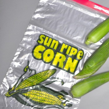 Linear Low Density Corn Bag on Plastic Header, 13" x 22" + 2" LP, 1.20 Mil, 500/Case