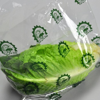 Co-Extruded Polypropylene Printed Lettuce Bag, 12" x 9.75" + 4" BG, 1.00 Mil, 1,000/Case