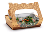 A Picture of product ELK-RFSLDLG READYFresh® Kraft Tuck-Top Container with Side Window, 7" x 7.9" x 2", 200/Case