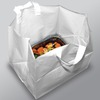 A Picture of product 964-398 Take Out Bag with Loop Handle, Unprinted White, 22" x 14" x 15.25" + 14" Bottom Gusset, 3.00 Mil, 100/Case