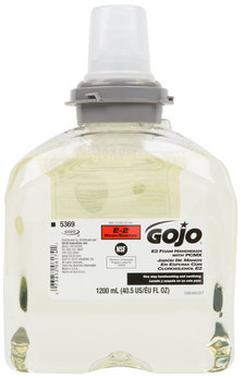 GOJO® E2 PCMX Foam Sanitizing Soap for TFX™ Dispensers. 1200 mL. 2/Case.