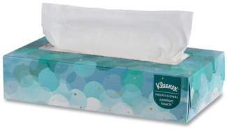 KLEENEX® Facial Tissue.  8.4" x 8.2".  White Color.  100 Sheets/Box, 36 Boxes/Case