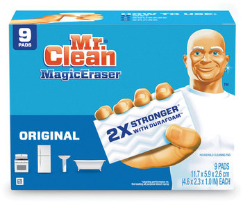 Mr. Clean® Magic Eraser. 4.6 X 2.4 X 0.7 in. White. 9/pack.
