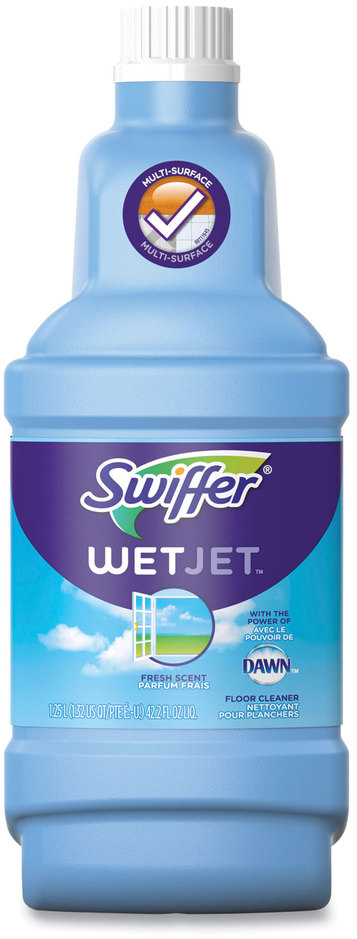 P&G Professional 23679 Swiffer® WetJet® WetJet System Cleaning-Solution  Refill, Fresh Scent, 1.25 L Bottle, 4/Case