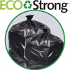 Eco•Strong™ Can Liners, 80 lb. Max Load. 56 gal. 1.5 mil. 43 X 47 in. Black. 10 liners/roll, 10 rolls/case.    *** KEENELAND INVENTORY ONLY ****