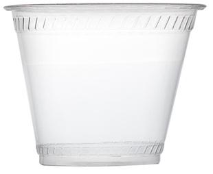 Fineline Super Sips Squat PETE Drinking/Dessert Cups. 9 oz. Clear. 50/bag, 20 bags/carton.