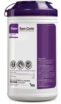 Sani Professional Sani Cloth Germicidal Disp Wipes XL Canister, 8" x 14" Wipe, 65 Wipes/Canister, 6 Canisters/Case