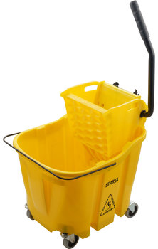 OmniFit™ Mop Bucket Combo: Side Press Wringer. 35 qt. 21.00 X 18.00 X 36.00 in. Yellow.